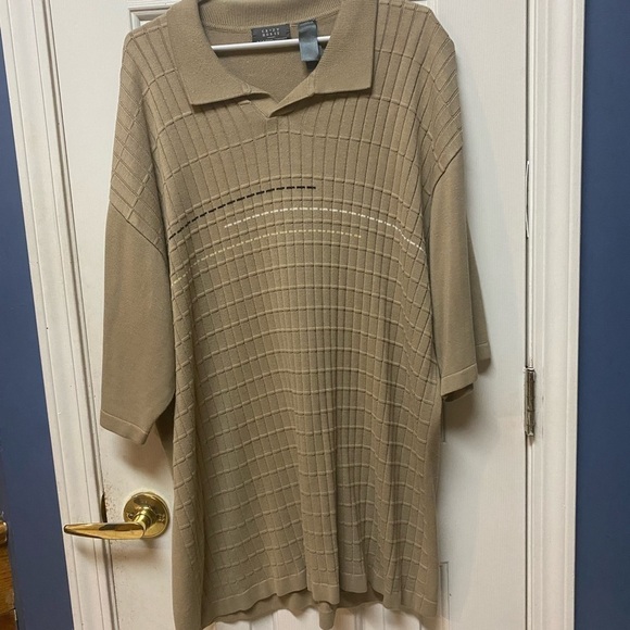 Crazy Horse-A Claiborne Co - Mens Tan Color Short sleeve Polo size XXL - Picture 1 of 9